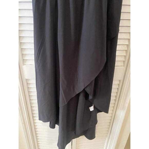 Halara Breezeful Spaghetti Strap Dress Womens Black Built in Bra Dry Hi Low Sz L - Picture 4 of 8